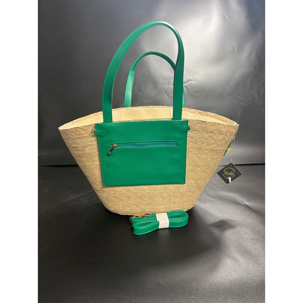 By Del Rio Green Woven Straw Tote Bag Sustainable Fair Trade‎ NWT